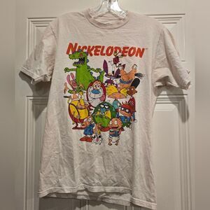 Nickelodeon White Character Short Sleeve T Shirt, Size S/M